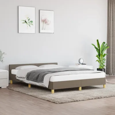 Produktbild von "2026 Promotion" Bettgestell moderne - ohne Matratze - Taupe 140x190 cm - Stoff - Polsterbett CC20993