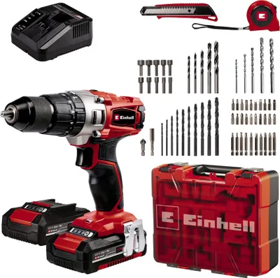 Produktbild von Einhell Power X-Change Akku-Schlagbohrschrauber TE-CD 18/2 Li-i +64 (2x2,0 Ah)