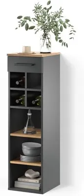 Produktbild von Weinregal Regusa, Goldkraft Eiche/Anthrazit, 30 x 106 cm