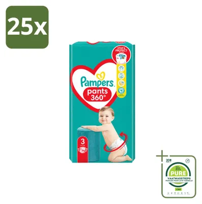 Image de 25 couches-culottes Pampers, taille 3, 6-10 kg - Grand paquet - 25 pièces