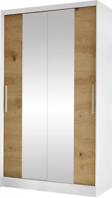 Produktbild von MIRJAN24 Schiebetürenschrank Costa II, Kleiderschrank, Stilvoll Schlafzimmer Garderobenschrank (Farbe: Weiß / Artisan Eiche)