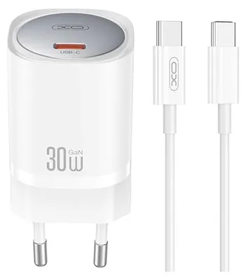 Zdjęcie produktu dla Xo Ładowarka Sieciowa Ce20 Pd 30W 1X Usb-C Biała + Kabel Usb-C - Usb-C