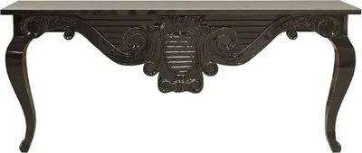 Produktbild von Casa Padrino Luxus Barock Konsole Schwarz 200 x 45 x H. 85 cm - Handgefertigter Massivholz Konsolentisch - Barock Hotel Möbel - Luxus Qualität