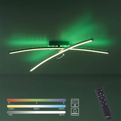 Produktbild von JUST LIGHT LED Deckenleuchte ALINA CCT RGB Frontlight 2700-5000 Kelvin Backlight RGB dimmbar silber Wohnräume, z.B. Wohnzimmer, Esszimmer, Schlafzimmer, Kinderzimmer, Flur, Arbeitszimmer