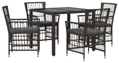 Immagine prodotto di Set da esterno per 5 persone, in rattan sintetico nero