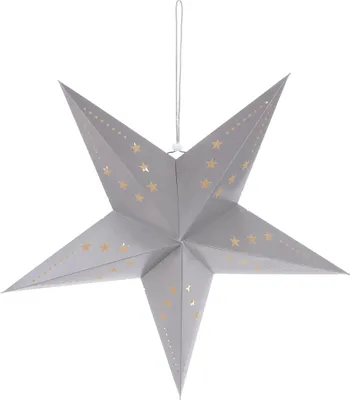 Image de Lanterne étoile avec trous en forme d'étoile gris - taille unique