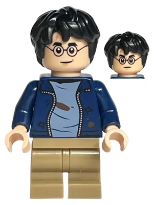 Image de Minifigurine LEGO Harry Potter - Veste bleu foncé ouverte sur chemise bleu sable (hp326)