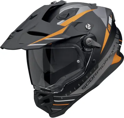 Zdjęcie produktu dla Kask enduro SCORPION ADF-9000 AIR FEAT Matt Black Silver Orange rozmiar XXL