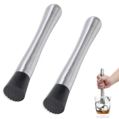 Cocktail Muddler aus Edelstahl, 2 Stück, Eiszerkleinerer