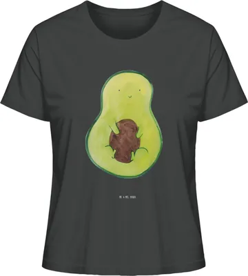 Produktbild von Mr. & Mrs. Panda Shirt Damen Avocado Kern Größe S - Anthrazit - Geschenk, Oberteil, T-Shirt, Lächeln, Spruch Leben, Kurzarmshirt, Baumwoll, Basic, Frucht, Pflanze