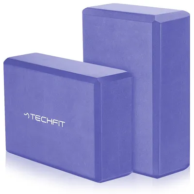 Zdjęcie produktu dla Bloczki do jogi z pianki EVA - zestaw 2 sztuki - antypoślizgowe - fioletowe - 22,5 x 15 x 7,6 cm