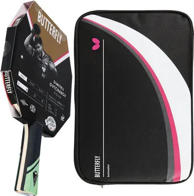 Produktbild von Butterfly 1x Dimitrij Ovtcharov Gold Tischtennisschläger + Tischtennishülle Drive Case II