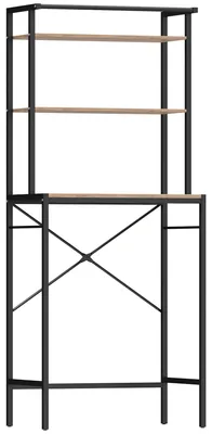 Zdjęcie produktu dla Stojak na pralkę z suszarką, 3 poziomy | Kolor: Brązowy, Czarny | Wymiary: 67x40x161,8 cm