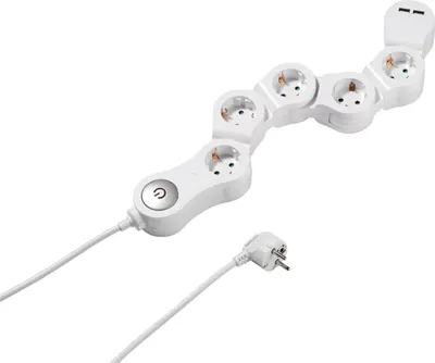 Produktbild von ViVanco™EBLS 5W2USBF Stromverlängerung 1,4 m 5 Steckdose(n) Innen Weiß