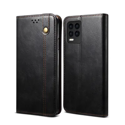 Obrázek produktu pro Pouzdro pro OPPO Realme 8 / Realme 8 Pro, kožené flip pouzdro peněženka s funkcí stojánku černé
