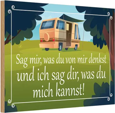 Produktbild von vianmo Holzschild 12x18 cm sag mir was du von denkst Dekoration