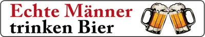 Produktbild von Echte Männer trinken Bier, Straßenschild - Magnet, Blech 16 x 3,5 cm, STR-M 005