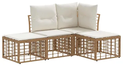 Produktbild von vidaXL Outdoor-Sofagarnitur Natur Polyester