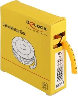 Produktbild von DeLOCK Kabelmarker Box, Nr: 9, gelb, 500 Stück, Gelb, 500 Stück(e)
