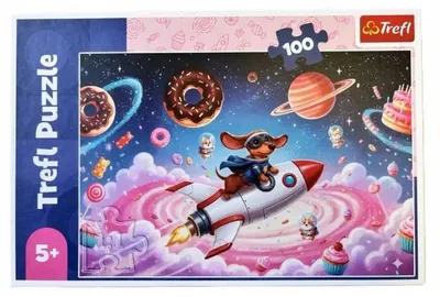 Obrázok produktu pre Puzzle 100 – Dachšund na rakete TREFL