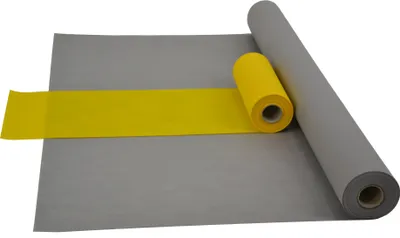 Produktbild von Sensalux Kombi-Set 1 Tischdeckenrolle 1m x 25m grau + Tischläufer 30cm gelb