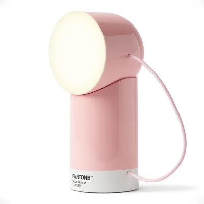 Produktbild von Aufladbare LED-Tischlampe, kabellos, mit magnetischem und drehbaren, abnehmbaren Lampenkopf, geeignet für Nachttisch, Büro oder Terrasse, Rosenquarz
