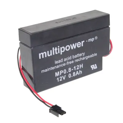 Produktbild von Multipower Bleiakku MP0.8-12H Heim und Haus 12 Volt 800mAh Kabel mit AMP-Buchse