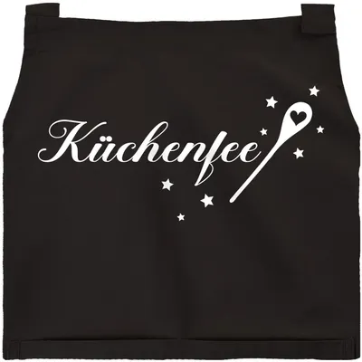 Produktbild von Kochschürze Damen Küchenschürze für Frauen Aufdruck Bedruckt Küchenfee Backschürze Baumwolle SpecialMe® schwarz unisize