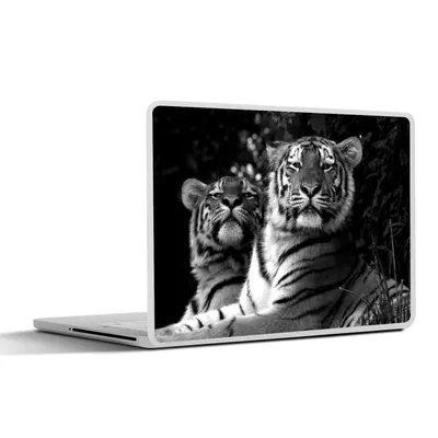 Produktbild von MuchoWow® Laptop Aufkleber Sticker Cover Tiger - Tiere - Schwarz - Weiß 30x21 cm - Sticker für Laptop - Selbstklebend