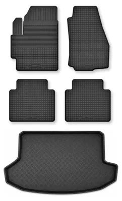 Zdjęcie produktu dla Dywaniki gumowe + mata bagażnika do Fiat Croma II 2005-2011 – czarne, dobierane – Wielganizator Semi-Universal