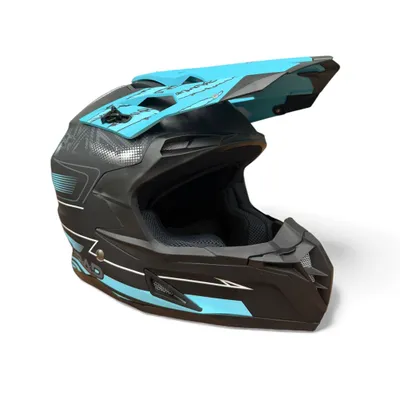 Offroad Motorradhelm schräge Vorderansicht von links