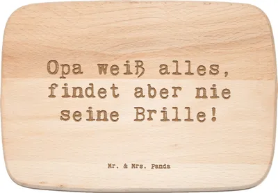 Produktbild von Mr. & Mrs. Panda Frühstücksbrett Spruch Opa Wissen - Transparent - Geschenk, Witz, Dankeschön, jausenbrett, Schneidebrett, einzigartige Designs, Holzbrettchen, Familie