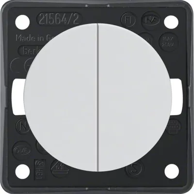 Zdjęcie produktu dla Berker 936552509, Przyciskany przełącznik, 1P, Termoplastyczny, Matowy, Biały, IP44