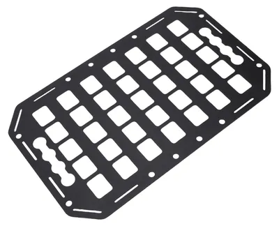 Obrázek produktu pro Hliníkový nosič s panelem MOLLE na korbu nákladního vozu, rozměry 15 x 9,25 x 0,08 palce, určený k použití s lištou L pro ukládání nářadí a nákladu; panel MOLLE pro osobní automobily, SUV, pick-upy, dodávky a obytná vozidla
