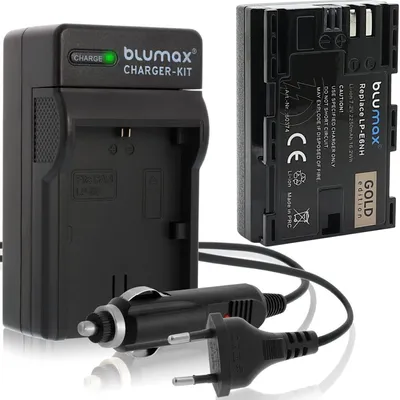 Produktbild von 1x Akku + Lader für Canon LP-E6NH EOS R5 R7 R6 Mark II 80D  IV LP-E6N  2250mAh