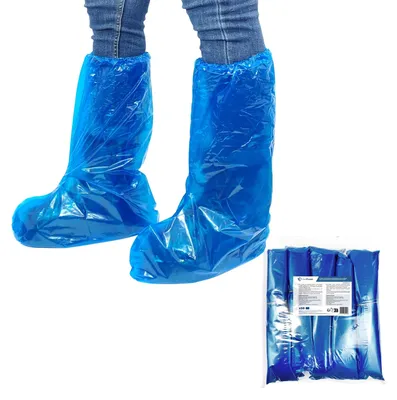 Wegwerpoverschoenen 25 Paar, Polyethylen, wasserdicht, Einheitsgröße, Blau