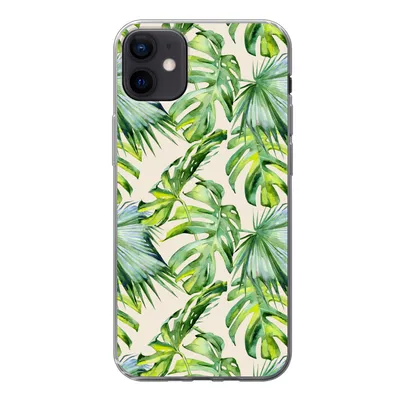 Produktbild von MuchoWow® Handyhülle Schutzhülle Hülle für iPhone 12 mini Blätter - Muster - Monstera Silikon Softcase Handy Hülle - Bild