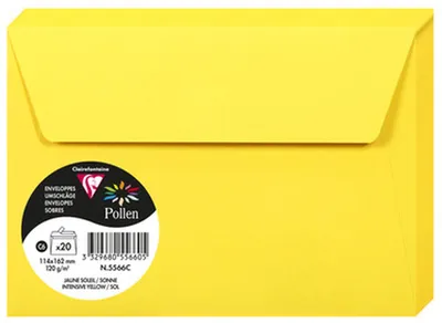 Produktbild von Clairefontaine Umschlag C6 Pollen 120g Sonne 20 Stück silber