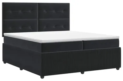 Obrázek produktu pro vidaXL Skříňová postel s matrací černá 200 x 200 cm sametová