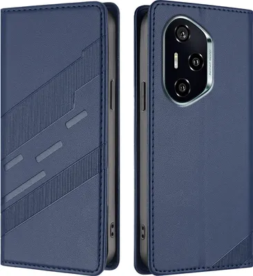 Image de Etui pour Honor 400, étui portefeuille en cuirPolyuréthaneavec fente pour cartes et fonction stand Blau