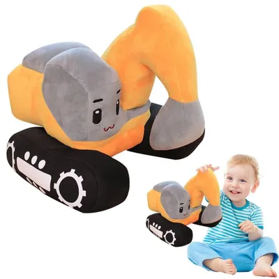 Produktbild von Plüschbagger Kuscheltier Spielzeugbagger - 26 x 23 cm - Gefüllt - Kinder Geschenk