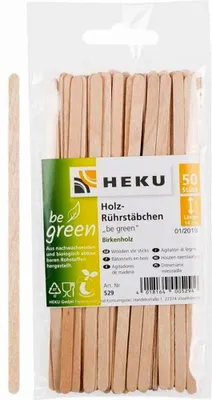 Produktbild von Rührstäbchen, 50 Stück Länge 14cm, 50 Stück - "be green" Birke