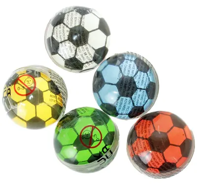 Produktbild von 50er Set Flummi Fußball Motiv - 5fach sortiert - ca. 3,2 cm Durchmesser