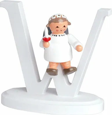 Obrázek produktu pro Miniaturní figurka anděla s písmenem "W" ŠxHxV= 8x4x7cm NOVINKA