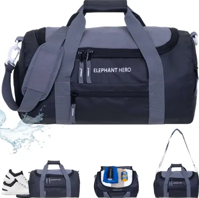 Produktbild von Sporttasche klein Jungen Elephant Hero Signature Tasche Gym Freizeit Schuhfach 42 cm 18 L Schule bag Kindertasche 13046 Color Block Schwarz Anthrazit