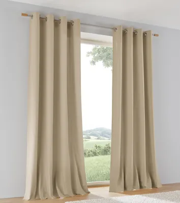 Produktbild von Kutti Vorhang Duck Baumwolle Ösen 1 Stück – Blickdicht – Natur – einfarbig - modern - Gr. 140 x 245 cm (1 STK)