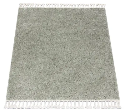 Image de Tapis BERBER carré 9000 vert Franges berbère marocain shaggy vert 160x160 cm