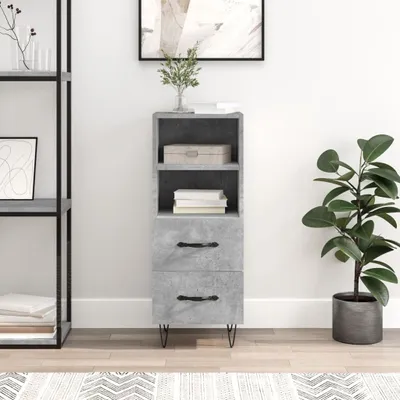 Produktbild von The Living Store Sideboard Betongrau 34,5x34x90 cm Holzwerkstoff