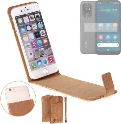 Produktbild von K-S-Trade Handyhülle kompatibel mit Doro 8100 Kork Hülle Flipstyle Case Schutzhülle Kork Case Hülle Flip cover Klapphülle Klapp, braun 1x