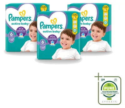 Imagen del producto de 3 pañales Pampers Active Baby, talla 6, paquete grande - 3 unidades